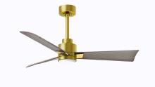  AKLK-BRBR-GA-42 - Alessandra 3-blade transitional ceiling fan in brushed brass finish with gray ash blades. Optimize
