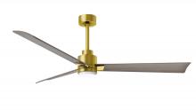  AKLK-BRBR-GA-56 - Alessandra 3-blade transitional ceiling fan in brushed brass finish with gray ash blades. Optimize
