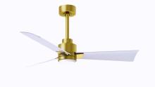  AKLK-BRBR-MWH-42 - Alessandra 3-blade transitional ceiling fan in brushed brass finish with matte white blades. Optim