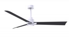  AKLK-MWH-BK-56 - Alessandra 3-blade transitional ceiling fan in matte white finish with matte black blades. Optimiz