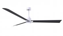  AKLK-MWH-BK-72 - Alessandra 3-blade transitional ceiling fan in matte white finish with matte black blades. Optimiz