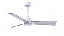  AKLK-MWH-BN-42 - Alessandra 3-blade transitional ceiling fan in matte white finish with brushed nickel blades. Opti