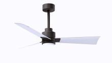  AKLK-TB-MWH-42 - Alessandra 3-blade transitional ceiling fan in textured bronze finish with matte white blades. Opt