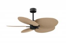  AKTP-BK-LM - Alessandra Tropical 5-blade ceiling fan in Matte Black and Light Maple blades.