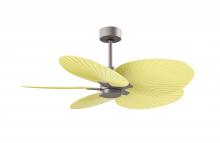  AKTP-BN-YE - Alessandra Tropical 5-blade ceiling fan in Brushed Nickel and Light Yellow blades.