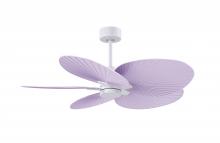  AKTP-MWH-LI - Alessandra Tropical 5-blade ceiling fan in Matte White and Lilac blades.