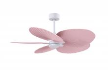  AKTP-MWH-PI - Alessandra Tropical 5-blade ceiling fan in Matte White and Light Pink blades.