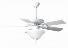  AM-USA-WH-42-LK - America 3-speed ceiling fan in gloss white finish with 42" white blades and light kit (2 x GU2