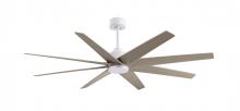  AN-MWH-GA-64 - Ariella 8-blade ceiling fan in Matte White and Gray Ash Tone blades