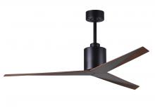  EK-BK-WN - Eliza 3-blade paddle fan in Matte Black finish with walnut all-weather ABS blades. Optimized for w