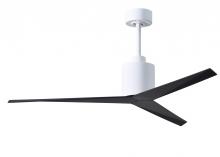  EK-WH-BK - Eliza 3-blade paddle fan in Gloss White finish with matte black all-weather ABS blades. Optimized