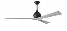  IR3-BK-BW-72 - Irene-3 three-blade paddle fan in Matte Black finish with 72” solid barn wood tone blades.