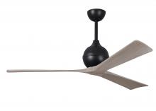  IR3-BK-GA-60 - Irene-3 three-blade paddle fan in Matte Black finish with 60" gray ash tone blades.