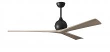  IR3-BK-GA-72 - Irene-3 three-blade paddle fan in Matte Black finish with 72” gray ash tone blades.