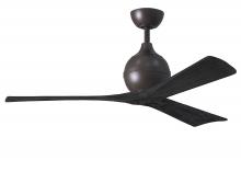  IR3-TB-BK-52 - Irene-3 three-blade paddle fan in Textured Bronze finish with 52" solid matte black wood blade