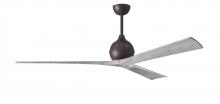  IR3-TB-BW-72 - Irene-3 three-blade paddle fan in Textured Bronze finish with 72” solid barn wood tone blades.