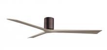  IR3H-BB-GA-72 - Irene-3H three-blade flush mount paddle fan in Brushed Brass finish with 72” Gray Ash tone blade