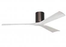  IR3H-BB-MWH-60 - Irene-3H three-blade flush mount paddle fan in Brushed Bronze finish with 60” solid matte white