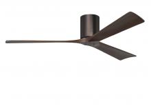  IR3H-BB-WA-60 - Irene-3H three-blade flush mount paddle fan in Brushed Bronze finish with 60” solid walnut tone