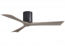  IR3H-BK-GA-52 - Irene-3H three-blade flush mount paddle fan in Matte Black finish with 52” Gray Ash tone blades.