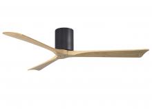  IR3H-BK-LM-60 - Irene-3H three-blade flush mount paddle fan in Matte Black finish with 60” Light Maple tone blad