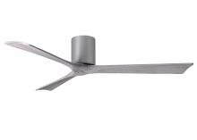  IR3H-BN-BW-60 - Irene-3H three-blade flush mount paddle fan in Brushed Nickel finish with 60” solid barn wood to