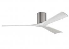  IR3H-BP-MWH-60 - Irene-3H three-blade flush mount paddle fan in Brushed Pewter finish with 60” solid matte white