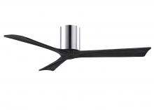  IR3H-CR-BK-52 - Irene-3H three-blade flush mount paddle fan in Polished Chrome finish with 52” solid matte black