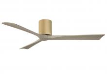  IR3H-LM-GA-60 - Irene-3H three-blade flush mount paddle fan in Light Maple finish with 60” Gray Ash tone blades.