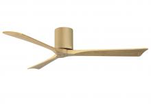  IR3H-LM-LM-60 - Irene-3H three-blade flush mount paddle fan in Light Maple finish with 60” Light Maple tone blad