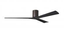  IR3H-TB-BK-72 - Irene-3H three-blade flush mount paddle fan in Textured Bronze finish with 72” solid matte black