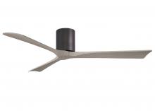  IR3H-TB-GA-60 - Irene-3H three-blade flush mount paddle fan in Textured Bronze finish with 60” Gray Ash tone bla