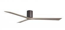  IR3H-TB-GA-72 - Irene-3H three-blade flush mount paddle fan in Textured Bronze finish with 72” Gray Ash tone bla