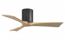  IR3H-TB-LM-42 - Irene-3H three-blade flush mount paddle fan in Textured Bronze finish with 42” Light Maple tone