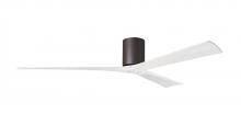  IR3H-TB-MWH-72 - Irene-3H three-blade flush mount paddle fan in Textured Bronze finish with 72” solid matte white