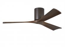  IR3H-TB-WA-52 - Irene-3H three-blade flush mount paddle fan in Textured Bronze finish with 52” solid walnut tone