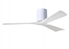  IR3H-WH-MWH-52 - Irene-3H three-blade flush mount paddle fan in Gloss White finish with 52” solid matte white woo