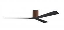  IR3H-WN-BK-72 - Irene-3H three-blade flush mount paddle fan in Walnut finish with 72” solid matte black wood bla