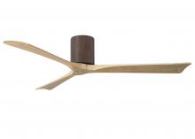  IR3H-WN-LM-60 - Irene-3H three-blade flush mount paddle fan in Walnut finish with 60” Light Maple tone blades. 