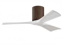  IR3H-WN-MWH-42 - Irene-3H three-blade flush mount paddle fan in Walnut finish with 42” solid matte white wood bla