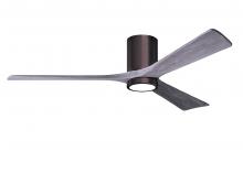  IR3HLK-BB-BW-60 - Irene-3HLK three-blade flush mount paddle fan in Brushed Bronze finish with 60” solid barn wood