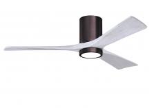  IR3HLK-BB-MWH-52 - Irene-3HLK three-blade flush mount paddle fan in Brushed Bronze finish with 52” solid matte whit