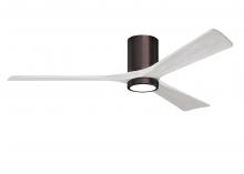  IR3HLK-BB-MWH-60 - Irene-3HLK three-blade flush mount paddle fan in Brushed Bronze finish with 60” solid matte whit