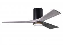  IR3HLK-BK-BW-52 - Irene-3HLK three-blade flush mount paddle fan in Matte Black finish with 52” solid barn wood ton