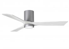  IR3HLK-BN-MWH-52 - Irene-3HLK three-blade flush mount paddle fan in Brushed Nickel finish with 52” solid matte whit