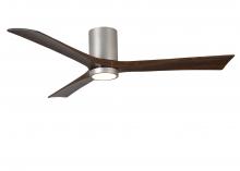  IR3HLK-BN-WA-60 - Irene-3HLK three-blade flush mount paddle fan in Brushed Nickel finish with 60” solid walnut ton