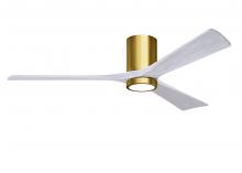  IR3HLK-BRBR-MWH-60 - Irene-3HLK three-blade flush mount paddle fan in Brushed Brass finish with 60” solid matte white