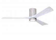  IR3HLK-BW-MWH-60 - Irene-3HLK three-blade flush mount paddle fan in Barn Wood finish with 60” solid matte white woo