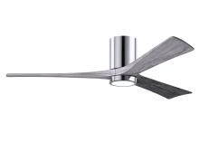  IR3HLK-CR-BW-60 - Irene-3HLK three-blade flush mount paddle fan in Polished Chrome finish with 60” solid barn wood