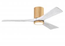  IR3HLK-LM-MWH-52 - Irene-3HLK three-blade flush mount paddle fan in Brushed Pewter finish with 52” solid walnut ton